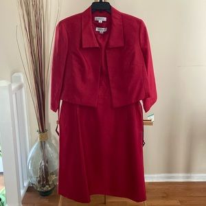 Red size 16 Kasper dress w/cropped jacket